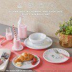 Corelle Vitrelle Hello Kitty 12-PC Dinnerware Set, Service for 3, Triple Layered Glass, Anti-Chip Durable Lightweight Plate and Bowl Set