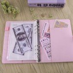 Antner A5 Binder 6 Ring Refillable Notebook Planner Cover for A5 Planner Inserts & Refill Paper, PU Leather Loose Leaf Budget Binder Personal Organizer Kpop Photocard Holder with Magnetic Buckle, Pink
