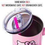Silver Buffalo Sanrio Hello Kitty Waving Stainless Steel Tumbler with Handle and Straw, Fits in Standard Cup Holder, 40 Ounces