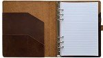 Fan&Ran Refillable Leather Journal Lined Paper, A5 Leather Binder Organizer for Men and Women, 100 Sheets, Brown