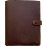 Fan&Ran Refillable Leather Journal Lined Paper, A5 Leather Binder Organizer for Men and Women, 100 Sheets, Brown