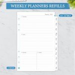 2025 Weekly & Monthly Planner Refill, A5 Planner Inserts for 6 Holes, 12 Monthly Calendars with Monthly Tabs, 5.5"x8.5", 6-Hole Punched