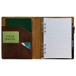 Fan&Ran Refillable Leather Journal Lined Paper, A5 Leather Binder Organizer for Men and Women, 100 Sheets, Brown