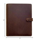 Fan&Ran Refillable Leather Journal Lined Paper, A5 Leather Binder Organizer for Men and Women, 100 Sheets, Brown