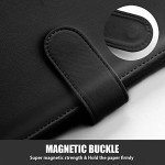 Sooez A5 Binder 6 Ring, Refillable Notebook Planner Cover, Small Leather Organizer Empty Binder for Budget,Journal,Photocard Holder,Recipe Book, Aesthetic Loose Leaf Binder with Magnetic Buckle