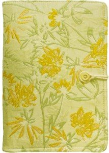 ipoul Journal for Women, Flower Embroidery Refillable Notebook, A5 Binder 6 Ring, Budget Binder, Refillable Sketchbook, Travel Diary, Gift for Friends Female, Yellow Golden Bell, Planner Binder