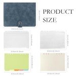 ZenTiky Leather A5 Notebook Binder - PU Leather A5 Binder 6 Ring Binder Refillable Notebook with Binder Pockets Dividers Refill Paper-Navy