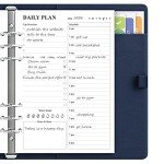 ZGMJ Undated Daily Planner Refill - A5 Day Planner Insect To Do List, 100 Sheets/200 Pages Planner and Lined Refill, 6-Hole Punched, 100 gsm White Paper, 5.8'' x 8.3''