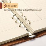 Mr. Pen A5 Leather Planner - 6 Ring Binder, Refillable Notebook