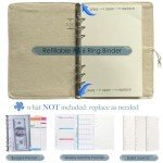 ipoul Journal for Women, Flower Embroidery Refillable Notebook, A5 Binder 6 Ring, Budget Binder, Refillable Sketchbook, Travel Diary, Gift for Friends Female, Yellow Golden Bell, Planner Binder