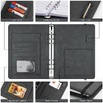 Planner, Weekly & Monthly Planner Lasts 365 Day, Refillable A5 Undated Planner with Tabs, Habit and Budget Tracker, Pockets, Bookmark, Thick Paper Large Leather Planner Notebook Organizer, Black