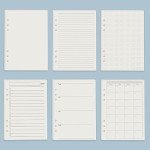 Harphia A5 6 Holes Binder Refill Value Set, 90sheets monthly plan loose leaf paper with stickers and dividers, planner insert with binder pockets for A5 binder 6 holes refillable notebook,005da5month