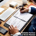 Planner, Weekly & Monthly Planner Lasts 365 Day, Refillable A5 Undated Planner with Tabs, Habit and Budget Tracker, Pockets, Bookmark, Thick Paper Large Leather Planner Notebook Organizer, Black