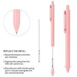 WY WENYUAN 12-Pcs Ballpoint Pens, Comfortable Writing Pens, Pastel Retractable Pretty Journaling Pens, Black Ink Medium Point 1.0 mm Gift Pens, Cute Pens Office Supplies for Women