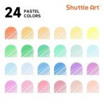 Shuttle Art Pastel Gel Pens, 24 Pastel Milky Colors Gel Pen for Black Paper, Adults Coloring Books Drawing Doodling Crafts Scrapbooking Journaling