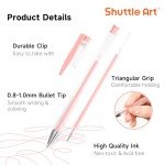 Shuttle Art Pastel Gel Pens, 24 Pastel Milky Colors Gel Pen for Black Paper, Adults Coloring Books Drawing Doodling Crafts Scrapbooking Journaling