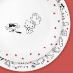 Corelle Vitrelle Hello Kitty 12-PC Dinnerware Set, Service for 3, Triple Layered Glass, Anti-Chip Durable Lightweight Plate and Bowl Set