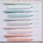 BLIEVE - Aesthetic Highlighters and Gel Pens With Soft Ink And Tip, Bible Highlighters and Pens No Bleed, Dry Fast Easy to Hold, for Bible Journaling Planner School Supplies (Pastel)