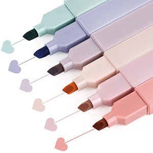 Taotree Aesthetic Cute Highlighters Assorted Colors, Bible Highlighters and Pens No Bleed, Mild Soft Chisel Tip Pastel Markers Pens for Journaling Note Taking School Stationary Supplies (Sunny)