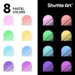 Shuttle Art Colored Retractable Gel Pens, 8 Pastel Ink Colors, Cute Pens 0.7mm Fine Point Quick Drying for Black Paper Writing Drawing Journaling Note Taking School Office Home