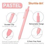 Shuttle Art Colored Retractable Gel Pens, 8 Pastel Ink Colors, Cute Pens 0.7mm Fine Point Quick Drying for Black Paper Writing Drawing Journaling Note Taking School Office Home