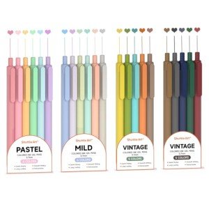 Shuttle Art Colored Retractable Gel Pens, 22 Ink Colors, 6 Mild 6 Pastel 5 Light Vintage and 5 Dark Vintage, Cute Pens Fine Point Soft Barrel for Writing Journaling Note Taking School Office Home