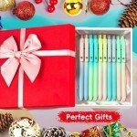 UIXJODO Gel Pens, 10 Pcs Black Ink Pens for Women, 0.7mm Medium Point Smooth Writing Pens with Silicone Grip, High-End Series Metal Clip Retractable Pens for Journaling Note Taking (10 Pcs Pastel)