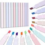 AUYAARS 12 PCS Aesthetic Highlighters Set, 12 Pastel Color Cute Highlighters, No Bleed Chisel Tip Marker Pens for Bible Study, Journaling, Notes, Office, School Supplies