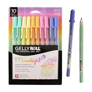 SAKURA Gelly Roll Moonlight 10 Pastel & Opaque Gel Pens - Bold Point Ink Pen for Journaling, Art, or Drawing - Assorted Pastel Ink - Bold Line - 10 Pack