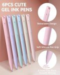HULIPARK Bible Highlighters and Pens No Bleed, Cute Aesthetic Highlighters Pastel Gel Pens Colored Ink Quick Dry for Bible Journaling, Morandi Pens and Highlighters Set School Supplies, 12 Pack