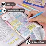 WRITECH Bible Mate Journaling Set: No Bleed Aesthetic Highlighters & 1.0 mm Black Ballpoint Pens, Bible Safe Dual Tip Highlighters, Pastel Colors, Fast-drying Ink, Bible Journaling Kit, 9ct