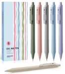 Gel Pens, 6 Pcs Quick Dry Blcak Gel Ink Pens, 0.5mm Fine Point Smooth Writing Pens for Journaling and Note Taking, Cute Aesthetic Pens for Women & Men-Pastel