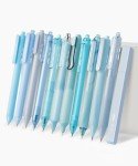 Mr. Pen- Gel Pen Set, 12 Pack, Pastel Blue Barrels, 1 x Aesthetic Highlighter, 0.5mm Black Ink Gel Pens for Journaling