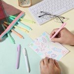 Mr. Pen- Retractable Gel Pens, 8 Pack, Color Ink Gel Pens Fine Point, Macaron Pastel Colors, 0.7mm Gel Pens Fine Point, Retractable Pens, Cute Pens, Aesthetic Pens for Journaling Fine Tip Pens