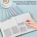 AUYAARS 12 PCS Aesthetic Highlighters Set, 12 Pastel Color Cute Highlighters, No Bleed Chisel Tip Marker Pens for Bible Study, Journaling, Notes, Office, School Supplies