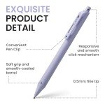 Gel Pens, 6 Pcs Quick Dry Blcak Gel Ink Pens, 0.5mm Fine Point Smooth Writing Pens for Journaling and Note Taking, Cute Aesthetic Pens for Women & Men-Pastel