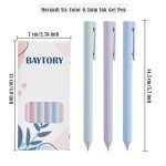 BAYTORY 6Pcs Colored Gel Pens, Pastel Ink Colors, Quick Dry Ink Pen Fine Point 0.5mm Smooth Writing for School Supplies Journaling Notetaking Stationery