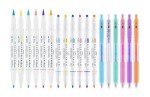 Zebra Pen - Journaling and Lettering Set - Highlighters, Brush Pens & 0.5mm Sarasa Gel Pens - No Bleed, Pastel Ink for Bible Highlighting, Calligraphy & Bullet Journaling - 18 Pack (76018)