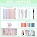 40 Pcs Bible Journaling Kit, Bible Study Kit for Women, Bible Journaling Supplies with Pastel Bible Highlighters and Tabs, Bible Pens,Sticky Notes, Bookmarks, All-in-One Christian Bible Study Supplies