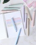 HULIPARK Bible Highlighters and Pens No Bleed, Cute Aesthetic Highlighters Pastel Gel Pens Colored Ink Quick Dry for Bible Journaling, Morandi Pens and Highlighters Set School Supplies, 12 Pack