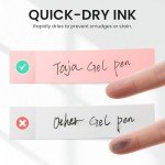 Gel Pens, 6 Pcs Quick Dry Blcak Gel Ink Pens, 0.5mm Fine Point Smooth Writing Pens for Journaling and Note Taking, Cute Aesthetic Pens for Women & Men-Pastel