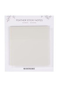DiverseBee 50 Sheets Pastel Transparent Sticky Notes, 3x3” Clear Sticky Tabs, Translucent Page Flags Book Markers Stickers, Planner Accessories, Bible Journaling Study Office School Supplies (Feather)