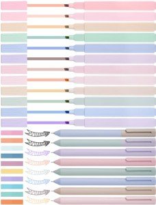 NiArt Bible Highlighters and Pens No Bleed, Morandi Colors 12 Highlighters + 8 Gel Pens + 200 Sticky Notes, Ergonomic Design with Fade-Resistant Soft-Toned Pastel Ink for Journaling