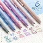 YINPIXUS 6 PCS Pastel Gel Pens, Colored Ink Pens, Pens Colorful for NoteTaking Journaling, Cute Retractable Pens 0.5mm Fine Point Quick Drying, Aesthetic Nurse School Office Supplies