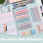 40 Pcs Bible Journaling Kit, Bible Study Kit for Women, Bible Journaling Supplies with Pastel Bible Highlighters and Tabs, Bible Pens,Sticky Notes, Bookmarks, All-in-One Christian Bible Study Supplies