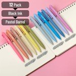 Mr. Pen- Retractable Gel Pens, 12 Pack, Black Ink, Pastel Barrel Gel Pens, Gel Pens Fine Point 0.5mm, Retractable Pens, Cute Pens, Gel Ink Pens, Aesthetic Pens for Journaling Fine Tip Pens