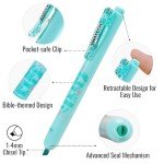 WRITECH Bible Mate Journaling Set: No Bleed Bible Highlighters & 0.7mm Black Ink Ballpoint Pens, Fast-Drying Ink, Pastel Colors Highlighter, Journaling Kit, 9ct