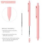 WY WENYUAN Colored Ballpoint Pens, 10 Pcs Retractable Pastel Ink Colors, Cute Pens 1.0mm Fine Point Quick Drying for Writing Drawing Journaling Note Taking School Office Home