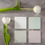 DiverseBee 50 Sheets Pastel Transparent Sticky Notes, 3x3” Clear Sticky Tabs, Translucent Page Flags Book Markers Stickers, Planner Accessories, Bible Journaling Study Office School Supplies (Feather)