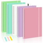 EOOUT 5 Pack Lined Paper Notebook 5.7 x 8.4 Inches College Ruled Spiral Notebook Journal for School, Office, Artist Writing/Drawing (Pink, Blue, Green, Purple, White), 70 Sheets/140 Pages
